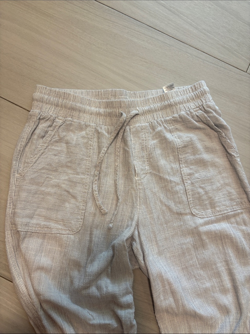 Splendid Cream Ribbed Elastic-Waist Pants - Picture 3 of 4